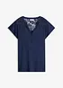 Maglia serafino in misto viscosa, bonprix
