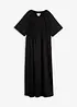 Abito midi in puro cotone con mix di materiali, bonprix