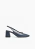 Décolleté slingback in pelle, bonprix
