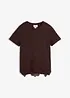Maglia con percentuale di seta e bordo effetto uncinetto, bonprix