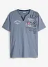 T-shirt serafino a maniche corte in puro cotone biologico, bonprix