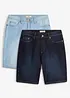 Bermuda in jeans elasticizzati, regular fit (pacco da 2), bonprix