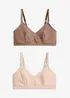 Reggiseno da allattamento senza ferretto con cotone biologico (pacco da 2), bonprix