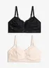 Reggiseno allattamento senza ferretto con pizzo (pacco da 2), bonprix