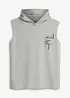 Felpa smanicata con cappuccio e cotone biologico, loose fit, bonprix
