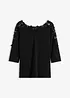 Maglia con inserto effetto uncinetto e maniche corte, bonprix