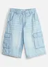 Bermuda in jeans lunghi con vita regolabile, baggy fit, bonprix