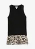 Top in misto viscosa con inserto di chiffon, bonprix