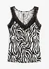Top con inserto in pizzo effetto uncinetto, bonprix