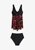 Tankini lungo con tessuto a rete stampato (set 2 pezzi), bonprix
