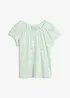 Maglia fantasia con scollo rotondo in cotone biologico, bonprix