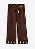 Pantaloni culotte in puro lino con cintura (set 2 pezzi), bonprix