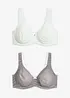 Reggiseno t-shirt non imbottito con ferretto e cotone biologico (pacco da 2), bonprix