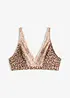Bralette senza ferretto con fodera morbida e fantasia leopardata, bonprix