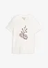T-shirt con stampa e percentuale di seta, bonprix