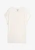 T-shirt in puro lino con ricamo, bonprix