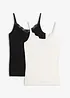 Top con pizzo (pacco da 2), bonprix
