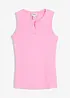 Top a costine in cotone biologico elasticizzato, bonprix