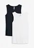 Top a costine in puro cotone biologico (pacco da 2), bonprix