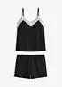 Pigiama estivo con pizzo raffinato, bonprix