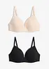 Reggiseno senza ferretto con coppe preformate e cotone (pacco da 2), bonprix