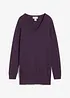 Maglione lungo basic in filato fine con scollo a V, bonprix