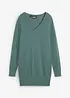 Maglione lungo basic in filato fine con scollo a V, bonprix