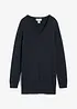 Maglione lungo basic in filato fine con scollo a V, bonprix
