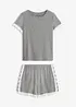 Pigiama estivo in puro cotone con pizzo, bonprix