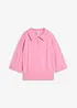 Maglione a polo in misto cotone, bonprix