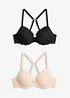 Reggiseno con coppe preformate e pizzo delicato (pacco da 2), bonprix