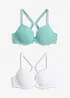 Reggiseno con coppe preformate e pizzo delicato (pacco da 2), bonprix