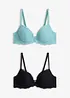 Reggiseno push-up in pizzo delicato (pacco da 2), bonprix