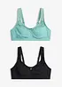 Reggiseno senza ferretto con cotone (pacco da 2), bonprix