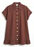 Camicetta lunga oversize in misto lino, bonprix