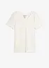 Maglia serafino in puro cotone a costine, bonprix