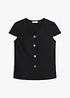 Blusa in cotone a maniche corte, bonprix