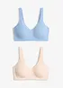 Reggiseno t-shirt senza ferretto con cotone (pacco da 2), bonprix