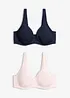 Reggiseno t-shirt con ferretto ed effetto lucido (pacco da 2), bonprix