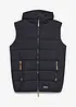 Gilet trapuntato con cappuccio e dettagli in similpelle, bonprix