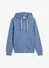 Felpa con zip, cappuccio e dettagli in similpelle, bonprix