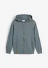 Felpa con zip e cappuccio in puro cotone, bonprix