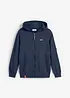 Felpa con zip e cappuccio in puro cotone, bonprix