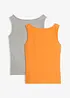 Canotta con scollo a barchetta (pacco da 2), bonprix