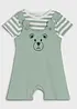 T-shirt + salopette corta in puro cotone biologico (set 2 pezzi), bonprix