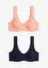 Reggiseno t-shirt minimizer con ferretto e cotone biologico (pacco da 2), bonprix