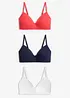 Reggiseno senza ferretto con coppe preformate e cotone biologico (pacco da 3), bonprix