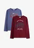 Maglia a maniche lunghe in puro cotone biologico (pacco da 2), bonprix