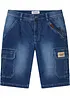 Bermuda di jeans cargo elasticizzati, regular fit, bonprix