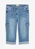Jeans cargo elasticizzati, vita media, bonprix